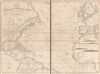 1855 Hobbs Two Sheet Nautical Chart or Maritime of the Atlantic Ocean