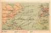 1909 Mehmet Eşref Map of North America w/ Telegraph Cables