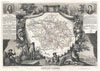 1852 Levasseur Map of the Department L'Aube, France (Chaource Cheese Region)