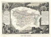 1852 Levasseur Map of the Department L'Aude, France