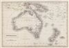 1840 Black Map of Australia and New Zealand