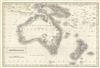 1844 Black Map of Australia and New Zealand