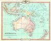 1852 Cruchley Map of Australia and Polynesia