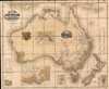 1857 Ravenstein Map of Australia during the Gold Rush Era