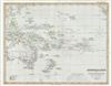 1853 Perthes Map of Australia and Polynesia in Mercator's Projection