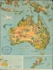 1947 Lindblad Pictorial Map of Australia, New Zealand, and Indonesia