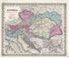 1857 Colton Map of Austria, Hungary and the Czech Republic