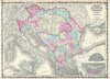 1863 Johnson Map of Austria, Hungary, Turkey, Italy and Greece