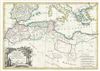 1783 Bonne Map of the Mediterranean and the Maghreb or Barbary Coast