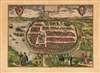 1593 Braun and Hogenberg View of Barth, Germany