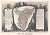 1852 Levasseur Map of the Department Du Bas Rhin, France (Strasbourg, Alsace Wine Region)