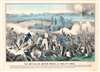 1862 Currier / Ives Print of the Battle of Baton Rouge, U.S. Civil War