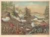 1888 Kurz and Allison View of the American Civil War Battle of Chattanooga