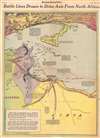 1943 Minneapolis Morning Tribune Map of Allied Offensive in North Africa