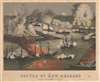 1862 Sinclair View of the U.S. Civil War Battle of Forts Jackson and St. Philip