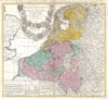 1747 Homann Heirs Map of Belgium and the Netherlands
