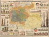 1897 Hickmann Infographic Map of German and Austrian Beer and Wine Production