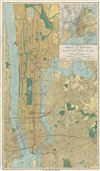 1913 Rand McNally Map of New York City (Manhattan, Bronx, Brooklyn, Queens) w/ Jersey City