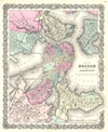 1855 Colton Plan or Map of Boston