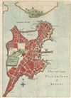 1775 Gentleman's Magazine Map of Boston, Massachusetts (Revolutionary War)