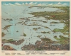 1920 Union News View Map of Boston Harbor and Cape Cod, Massachusetts