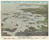 1920 Union News Company View Map of Boston Harbor and Cape Cod, Massachusetts