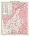 1945 Survey of Egypt City Plan or Map of Cairo, Egypt