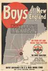 1917 YMCA War Work Fund Propaganda Map of New England