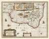 1644 Jansson Map of Brazil during Dutch-Portuguese Wars
