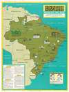 1967 Civic Education Service Pictorial Map of Brazil