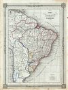 1852 Duvotenay Map of the Empire of Brazil