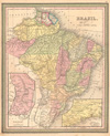 1850 Mitchell Map of Brazil w/ inset of Rio de Janeiro