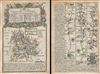 1736 Owen and Bowen Map of Brecknockshire w/ Road Map: Chester to Mongomery