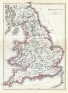 1867 Hughes Map of England in Ancient Roman Times