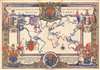 1937 Webb Pictorial Map of the World Highlighting the British Empire