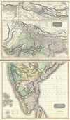 1817 Thomson Map of India with Nepal (set of 2 maps)