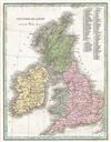 1835 Bradford Map of the British Isles (England, Scotland, Ireland, Wales)