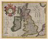 1613 Mercator - Hondius Map of the British Isles