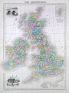 1878 Migeon Map of the British Isles ( England, Ireland, Scotland )