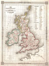 1852 Vuillemin Map of the British Isles (England, Ireland, Scotland)