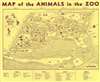 1955 Sandford Pictorial Map of the Bronx Zoo, New York City