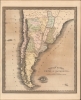 1849 Greenleaf Map of Argentina, Paraguay, Uruguay, Chile, Patagonia