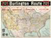 1892 Rand McNally Map of the United States and the Burlington Railroad