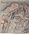 1944 Chapin Map of Burma / Myanmar during World War II