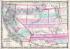 1862 Johnson Map of California, Nevada, Utah, Colorado, New Mexico and Arizona