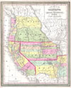 1853 Mitchell Map of California, Oregon, Washington, Utah & New Mexico