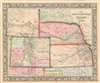 1863 Mitchell Map of Kansas, Nebraska, Colorado, and Idaho