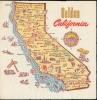 1954 Beach Products State 'Map-Nap' of California