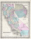 1855 Colton Map of California and San Francisco