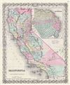 1856 Colton Map of California and San Francisco